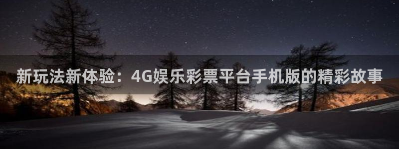 狗子28官网：新玩法新体验：4G娱乐彩票平台手机版的精彩故事